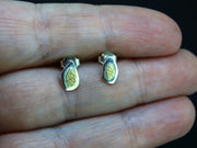 Gold Nugget Sterling Silver Stud Earrings - 8x5mm image 1