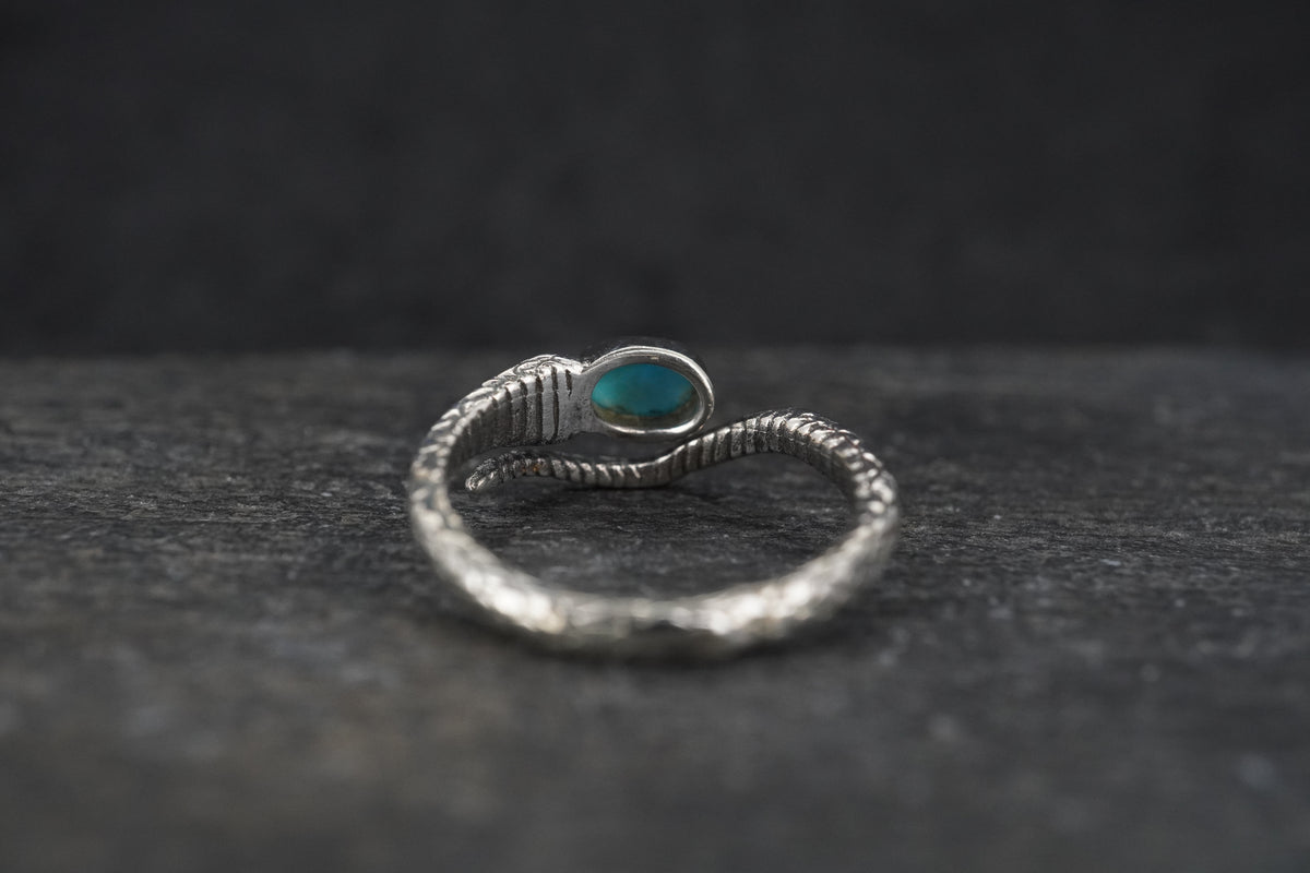 Sleeping Beauty Turquoise Sterling Silver Serpent Ring image 4