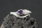 Amethyst Sterling Silver Serpent Ring image 4