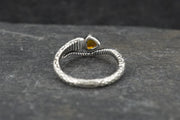 Amber Sterling Silver Serpent Ring image 4