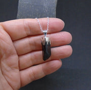 Black Tourmaline Shard Sterling Silver Pendant image 1
