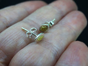Gold Nugget Sterling Silver Stud Earrings - 8x5mm image 2