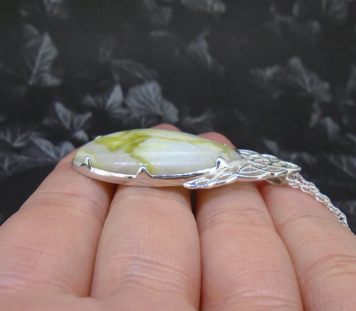 Highland Marble Celtic Waterfall Sterling Silver Pendant image 4
