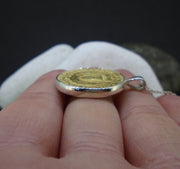 Bawbee Coin 24ct Gold Plated Sterling Silver Pendant image 2