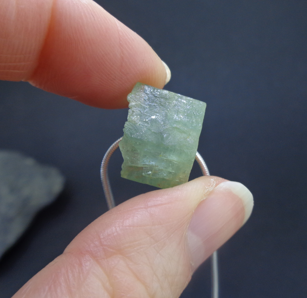 Rough Aquamarine Sterling Silver Necklace image 4