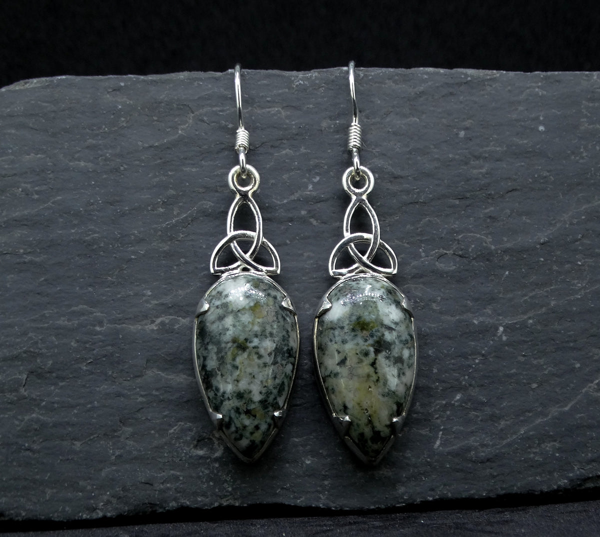 Preseli Bluestone Sterling Silver Celtic Earrings image 0