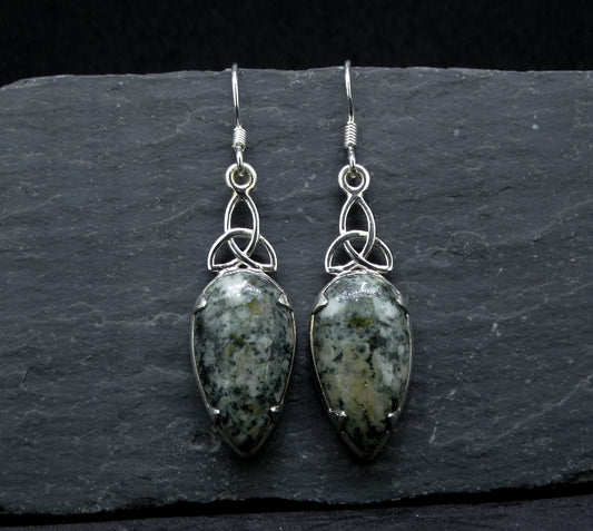 Preseli Bluestone Sterling Silver Celtic Earrings image 0