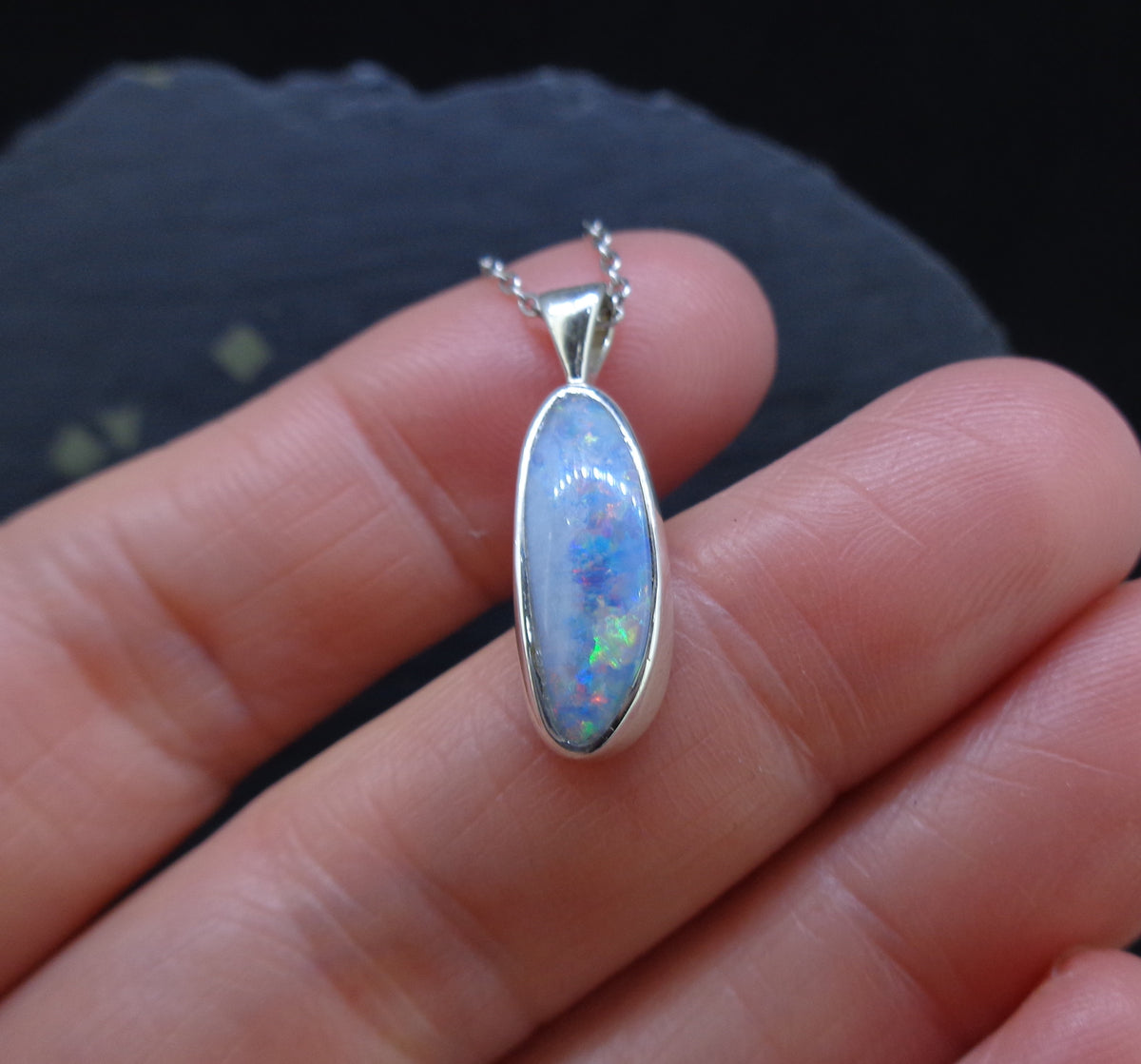 Opal Doublet Sterling Silver Pendant image 2