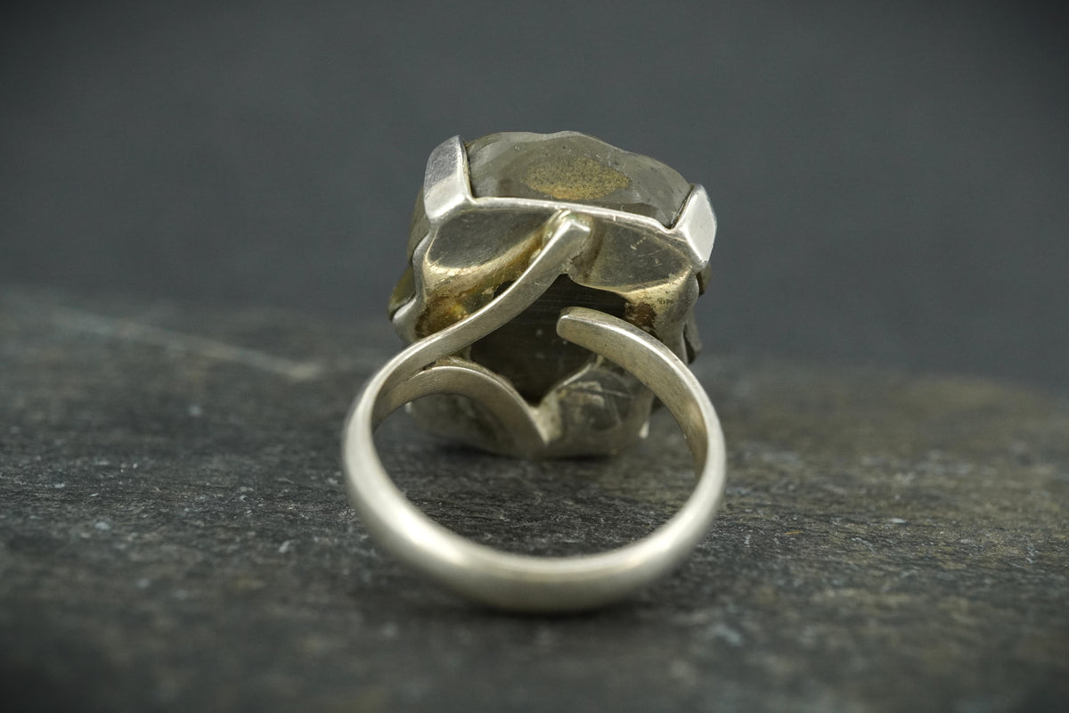 Pyrite Ammonite Sterling Silver Ring image 4