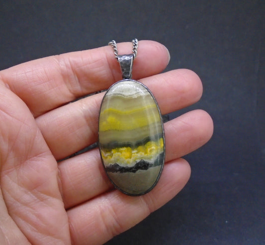 Bumblebee Jasper Sterling Silver Pendant image 1