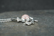 Rare Pink Skye Marble Sterling Silver Thistle Pendant image 3