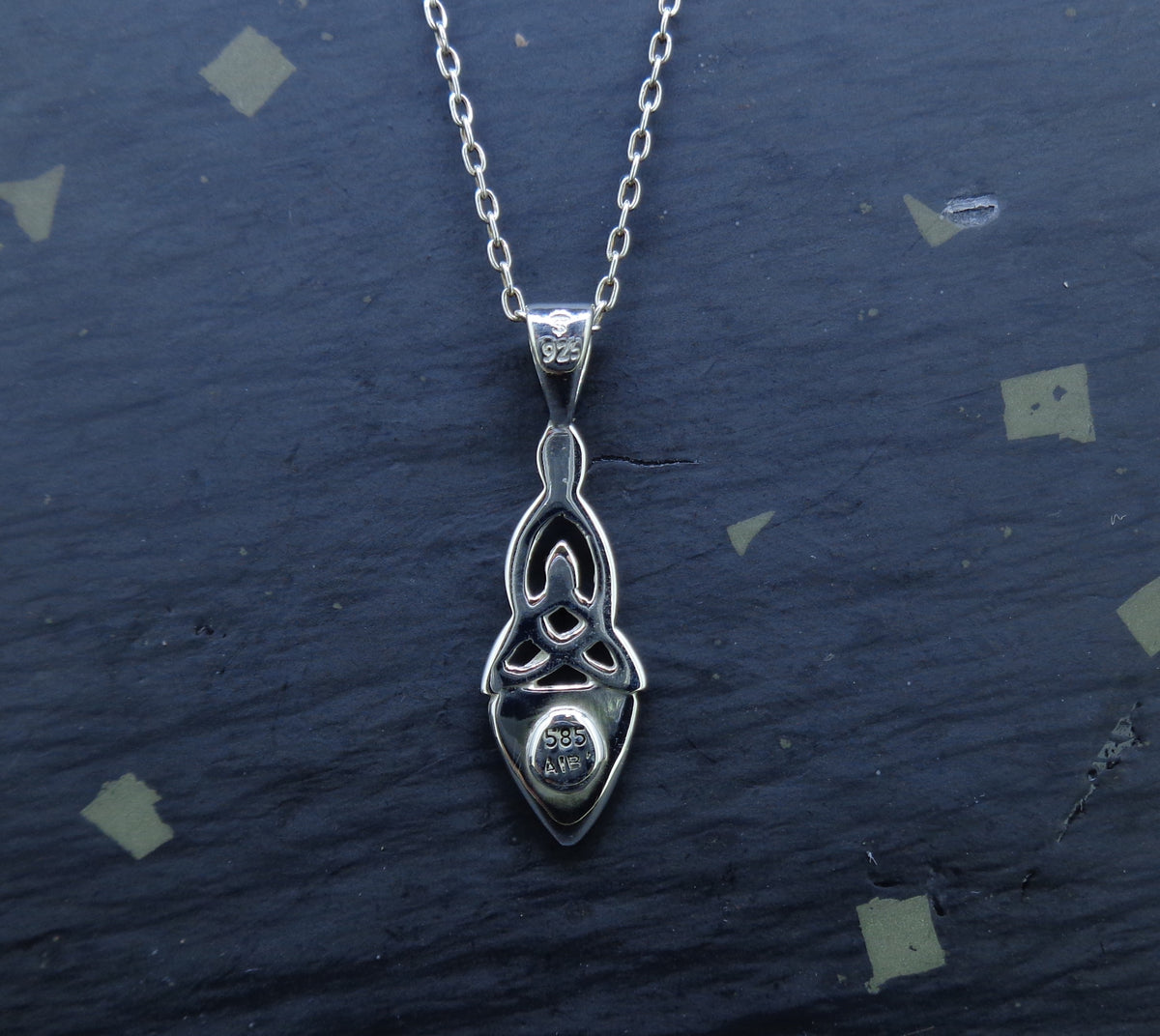 Gold Nugget Sterling Silver Celtic Arrow Pendant image 5