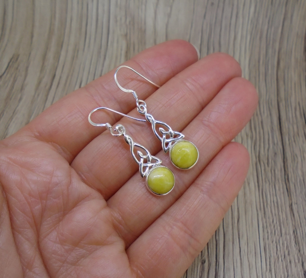 Highland Marble  Sterling Silver Celtic Earrings image 1