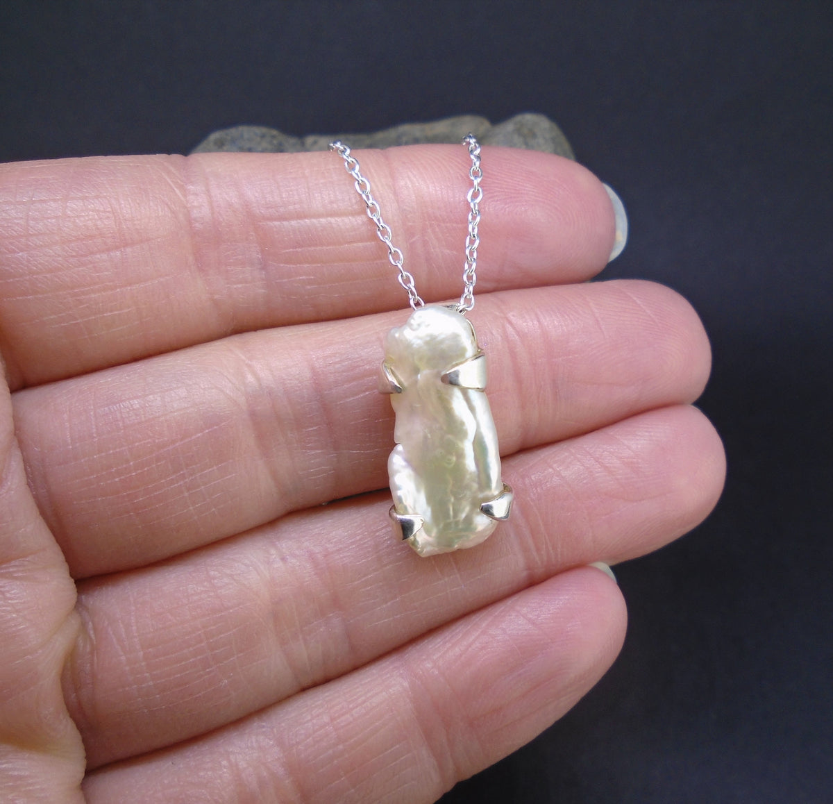 Baroque Pearl Sterling Silver Pendant image 1