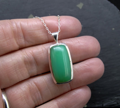 Jelly Chrysoprase Sterling Silver Pendant image 3