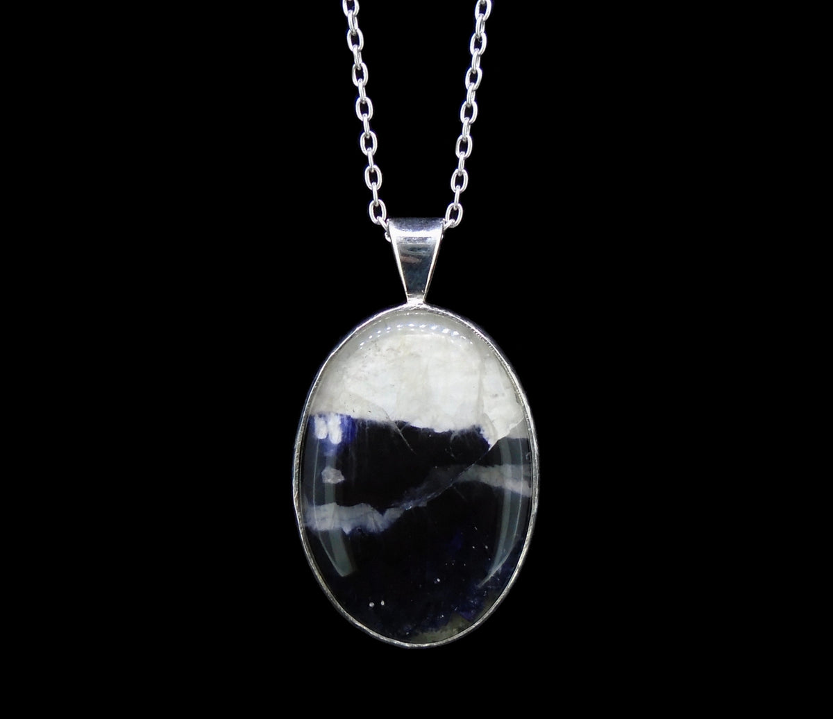 Blue John Sterling Silver Oval Pendant image 0