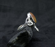 Burn Anne Agate Sterling Silver Celtic Ring image 2