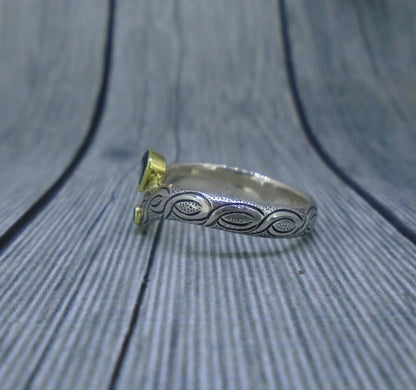 Isle of Lewis Sapphire & Elie Ruby in 18ct Scottish Gold & Sterling Silver Ring image 4