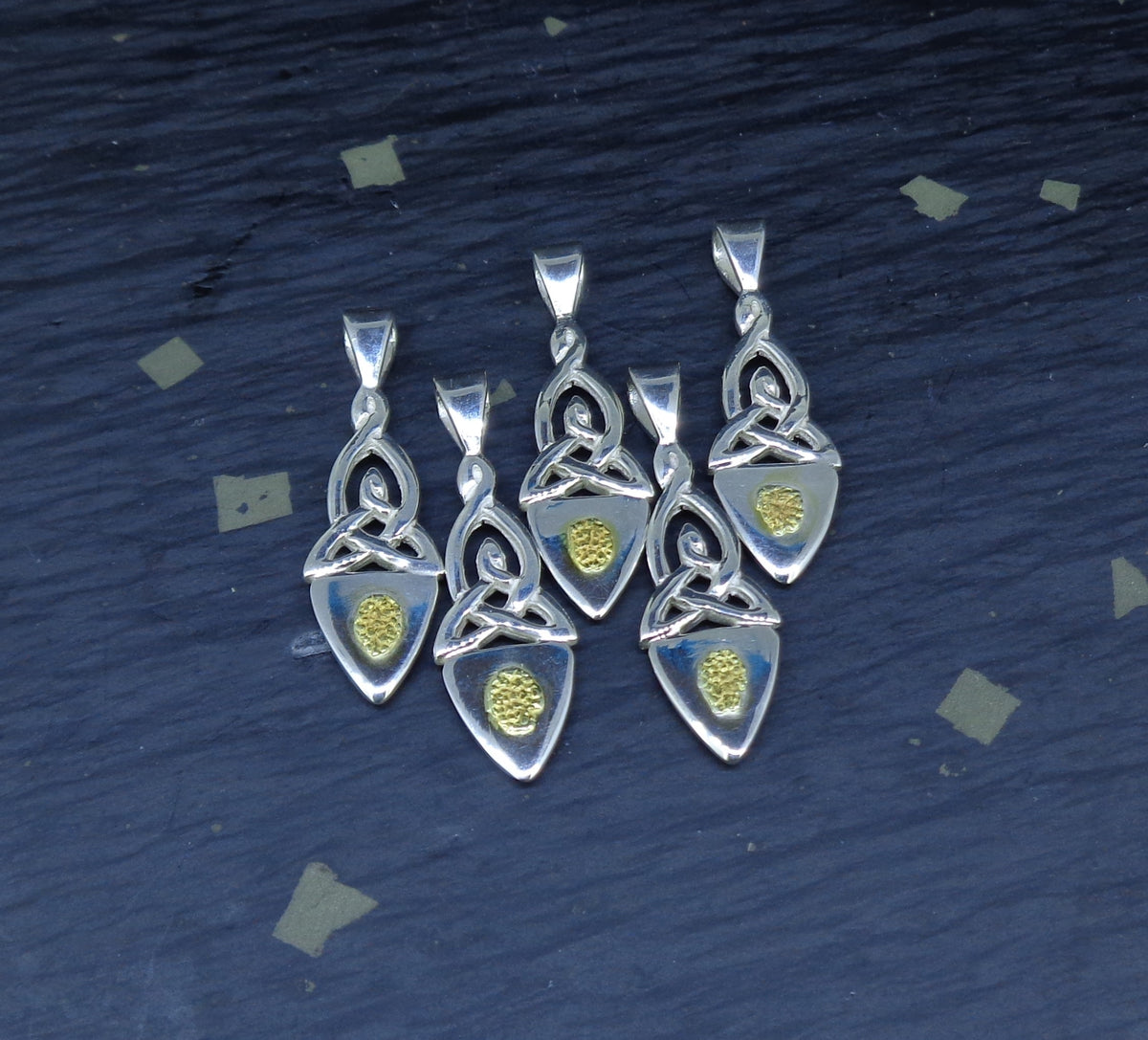 Gold Nugget Sterling Silver Celtic Arrow Pendant image 3
