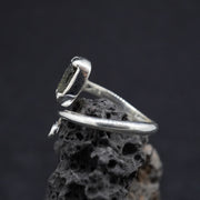 Moldavite Sterling Silver Celtic  Ring image 3