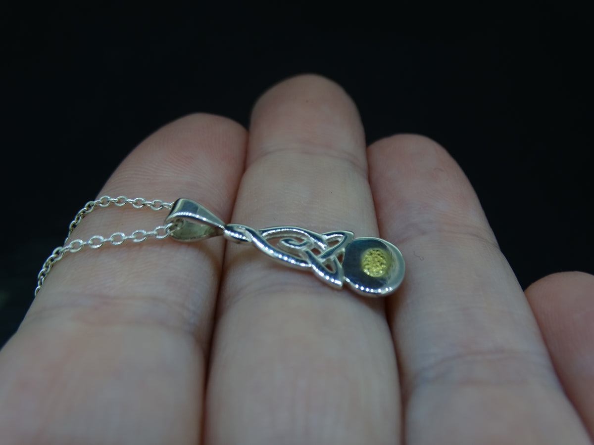 Gold Nugget Celtic Sterling Silver Pendant image 2