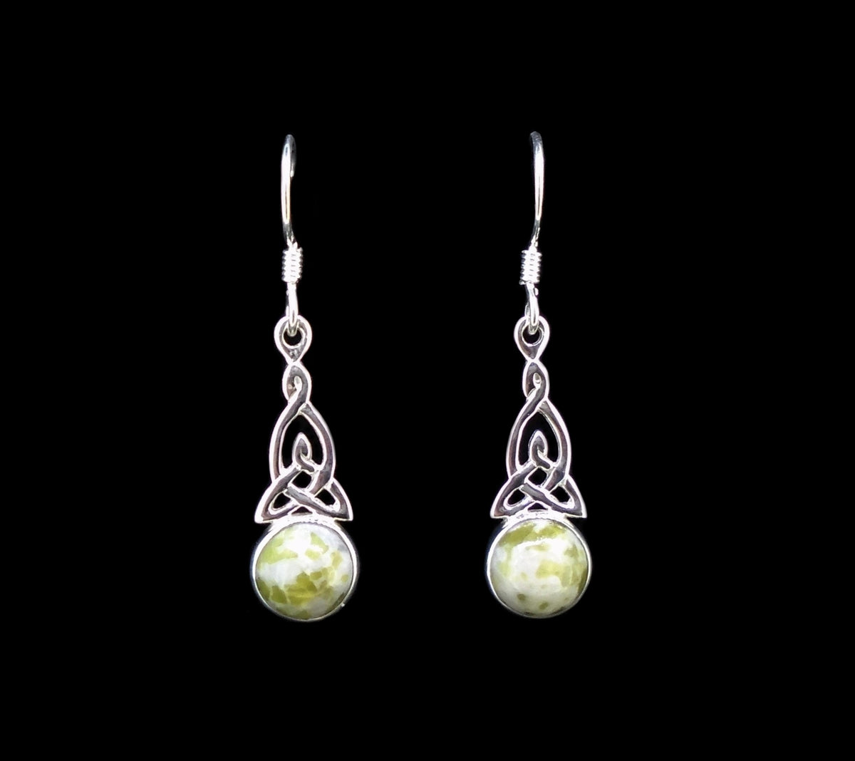 Iona Marble Celtic Knot Sterling Silver Earrings image 0
