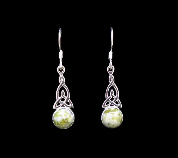Iona Marble Celtic Knot Sterling Silver Earrings image 0