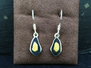 Gold Nugget Sterling Silver Drop Earrings - 12x7mm image 0