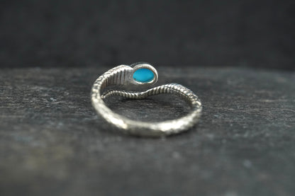Sleeping Beauty Turquoise Sterling Silver Serpent Ring image 4