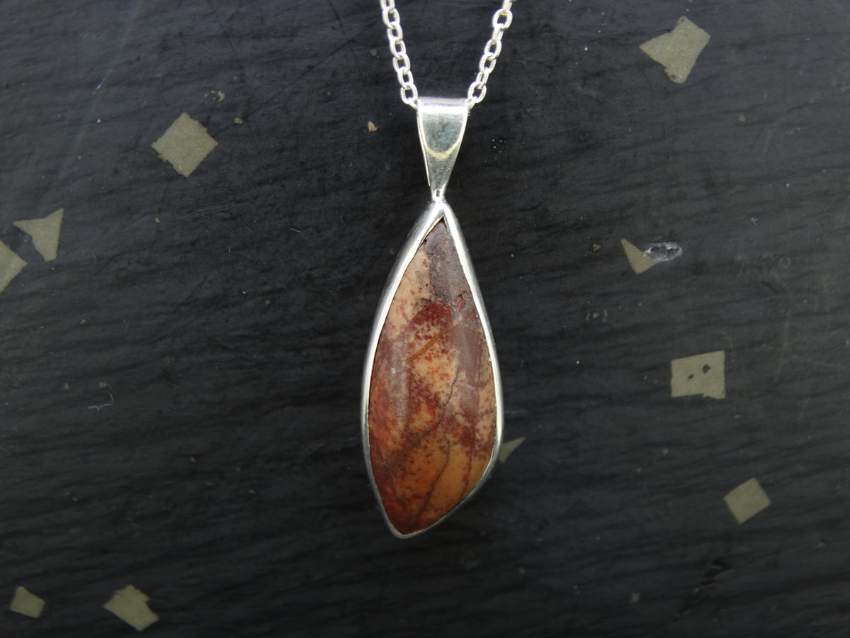Arthur's Seat Jasper Sterling Silver Fancy Cut Pendant image 0