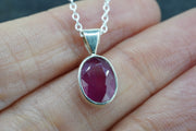 Petite Ruby Sterling Silver Pendant image 1