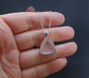 Faceted Rose Quartz Sterling Silver Pendant image 1