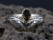 Cairngorm Quartz Scottish Gold and Sterling Silver Wishbone Ring image 0