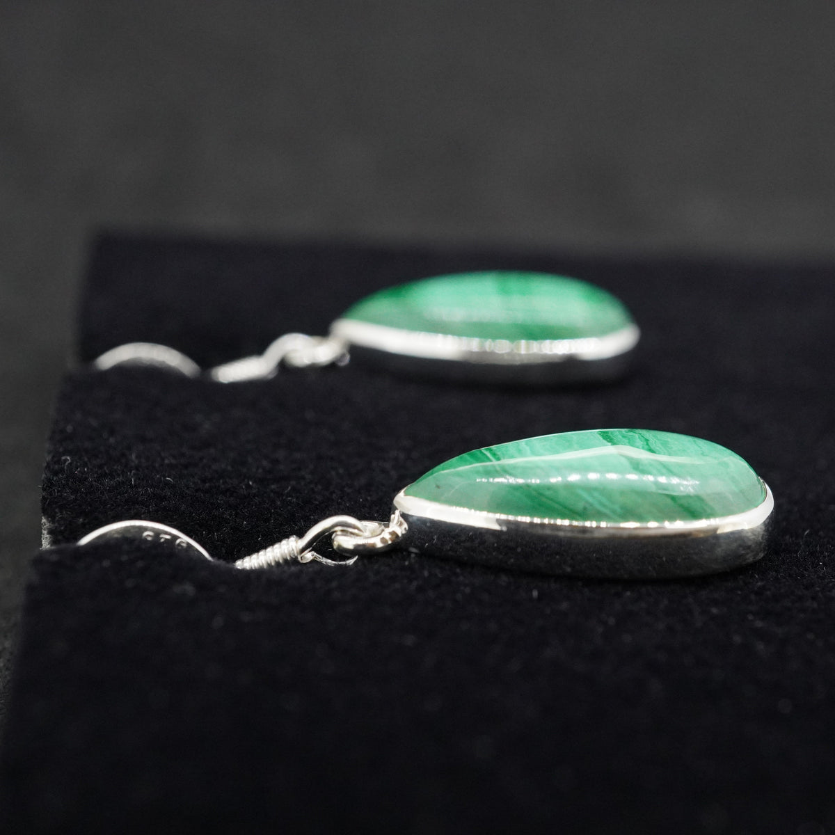 Malachite Sterling Silver Drop Earrings image 2