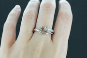 Herkimer Diamond Sterling Silver Celtic Serpent Ring image 1
