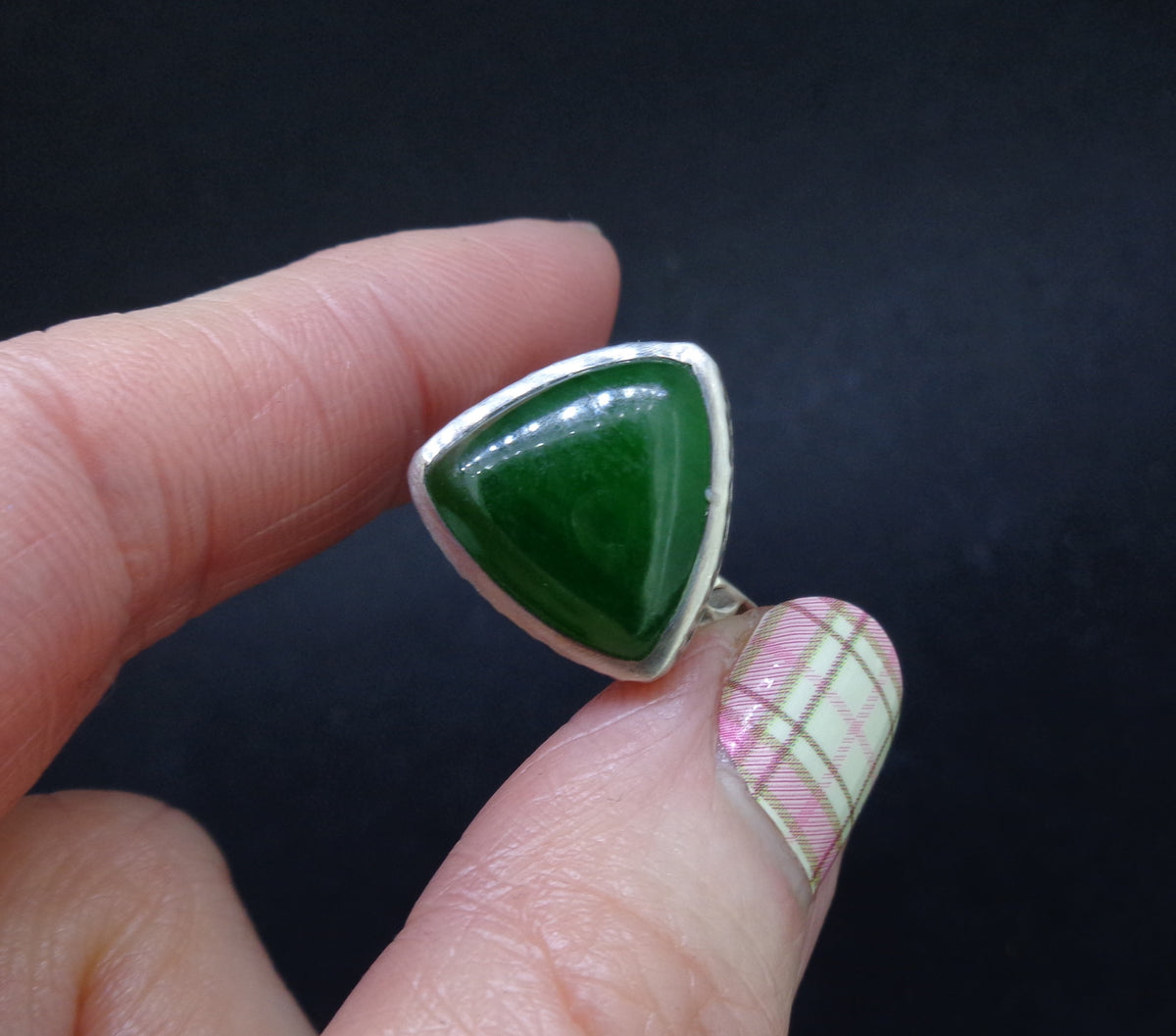 Canadian Jade Sterling Silver Ring image 4