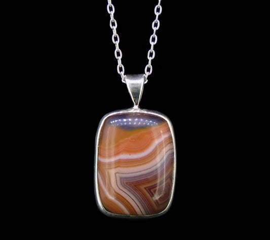 Botswana Agate Sterling Silver Pendant image 0