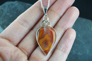 Burn Anne Agate Sterling Silver Celtic Pendant image 1