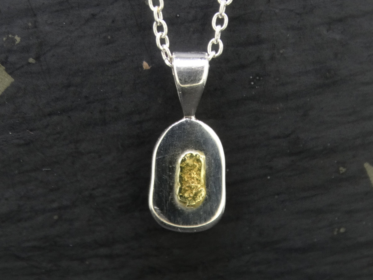 Gold Nugget Sterling Silver Pendant - 15x11mm image 0