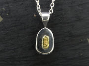 Gold Nugget Sterling Silver Pendant - 15x11mm image 0