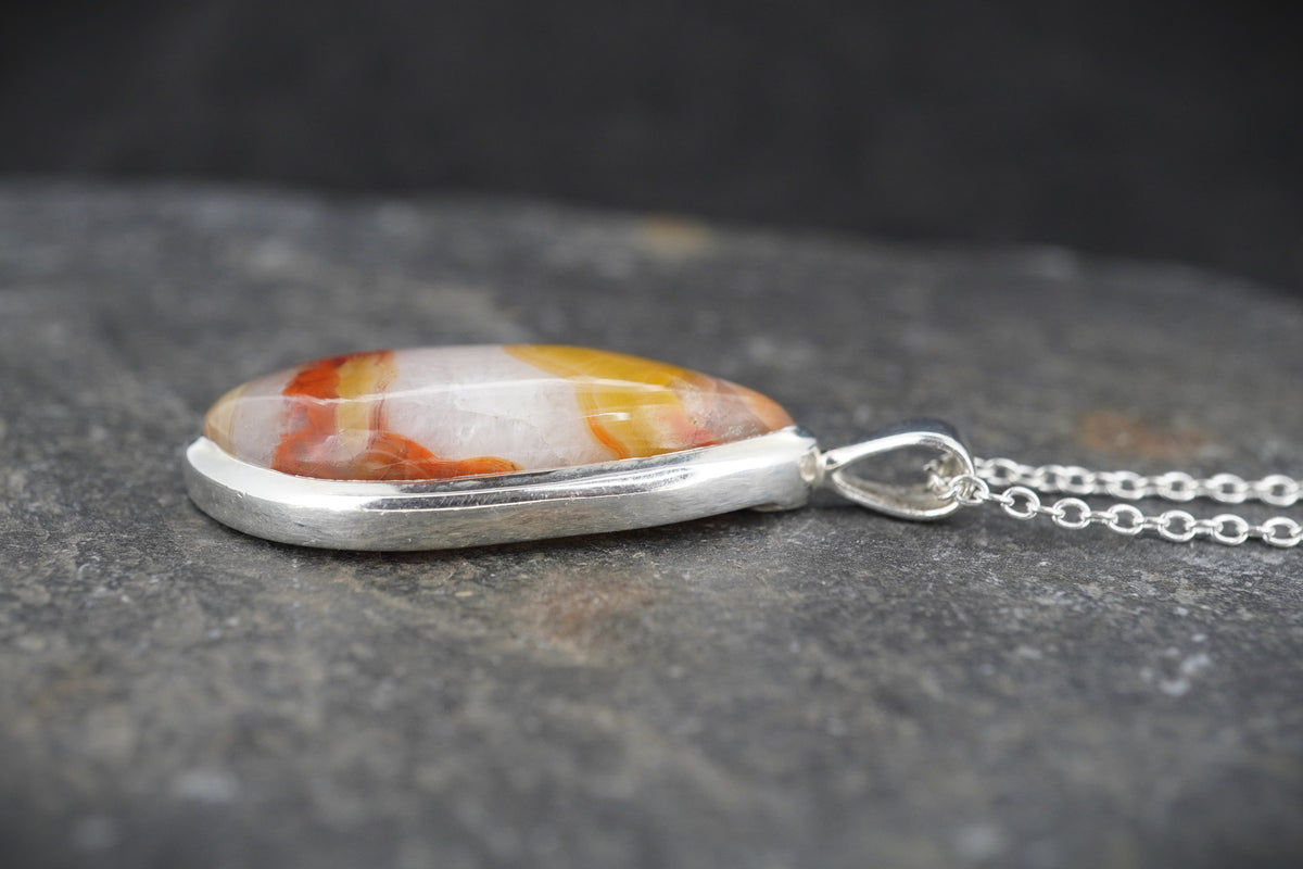 Burn Anne Agate Sterling Silver Celtic Pendant image 3