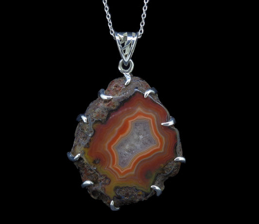Botswana Agate Sterling Silver Pendant image 0