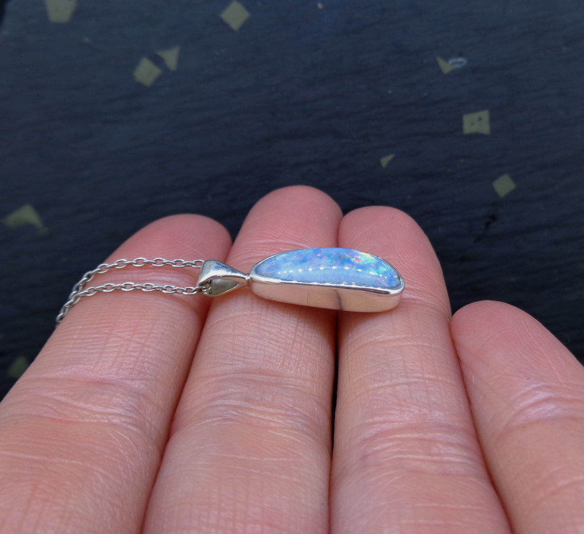 Opal Doublet Sterling Silver Pendant image 3