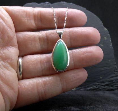 Jelly Chrysoprase Sterling Silver Pendant image 1