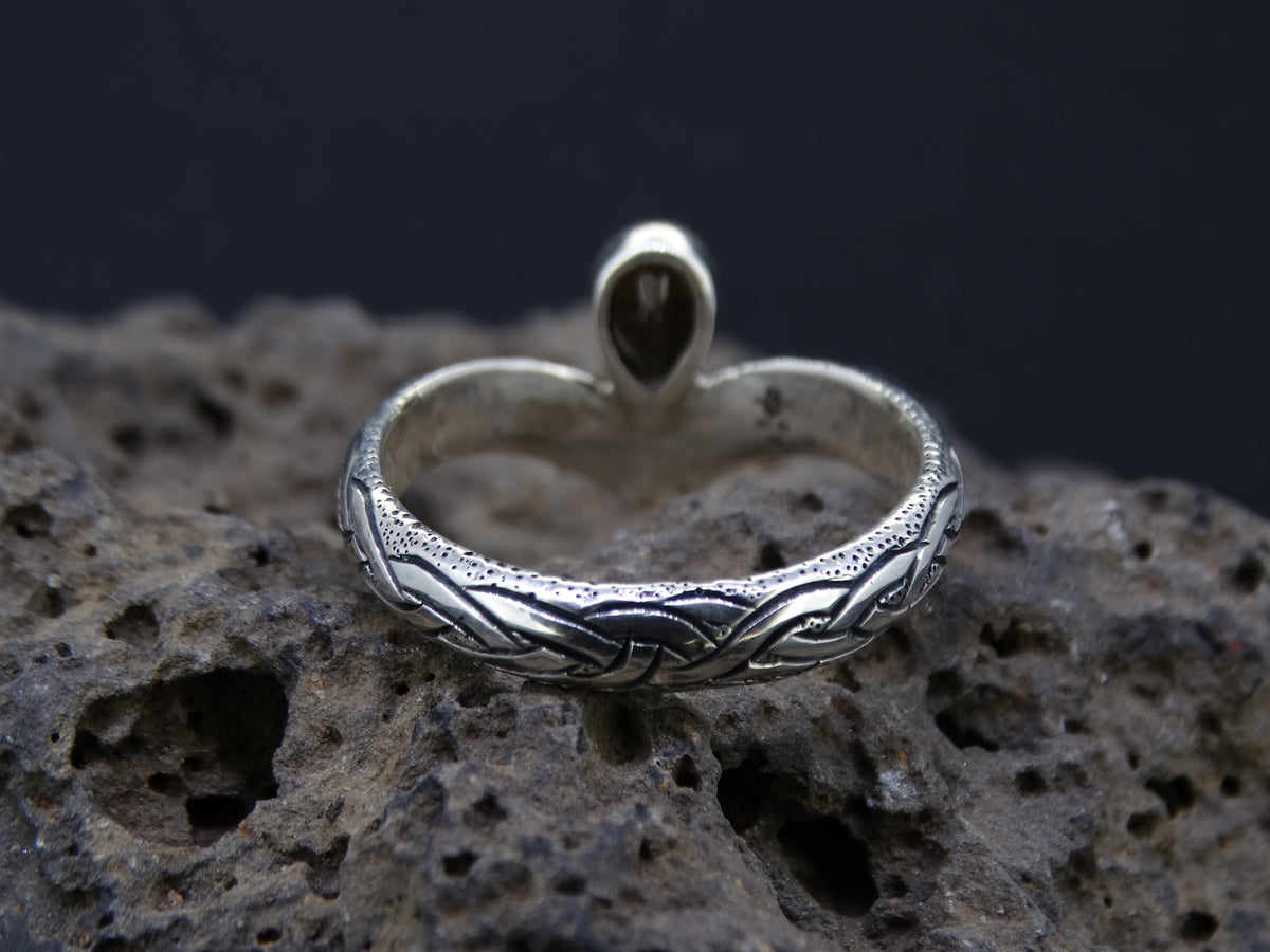 Cairngorm Quartz Scottish Gold and Sterling Silver Wishbone Ring image 5
