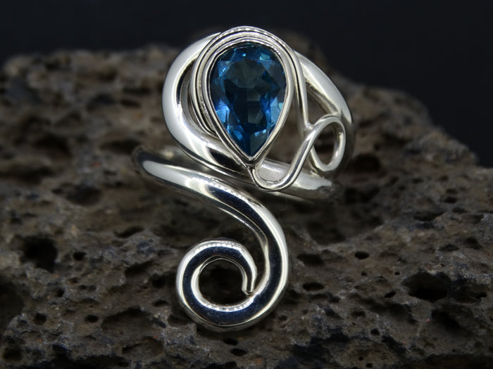 Blue Topaz Sterling Silver Ring image 0
