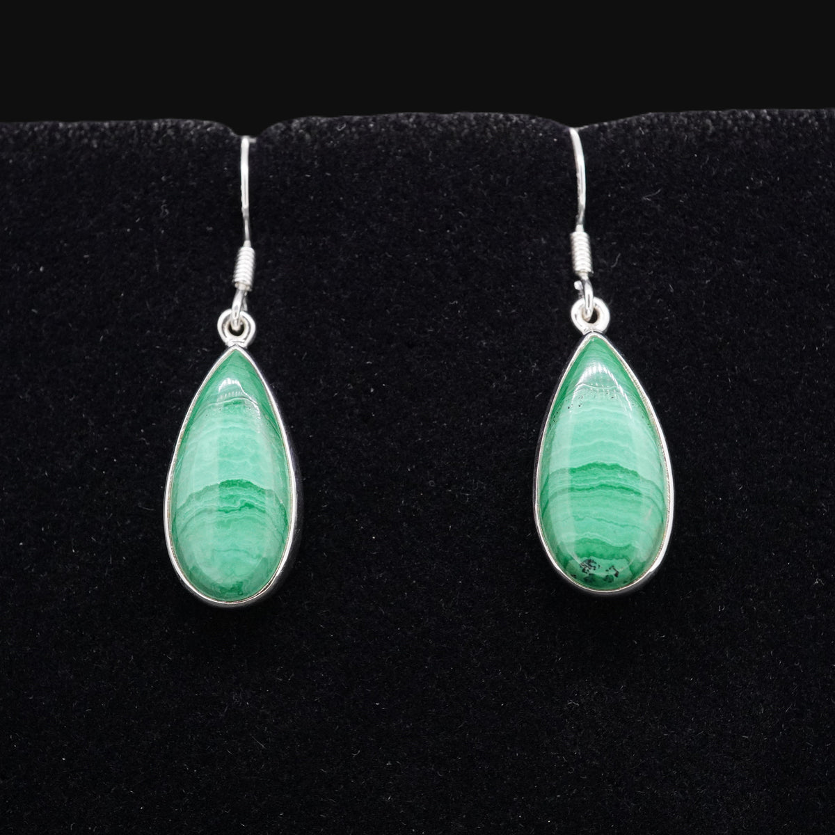 Malachite Sterling Silver Drop Earrings image 0