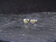 Gold Nugget Sterling Silver Stud Earrings - 7x6mm image 1
