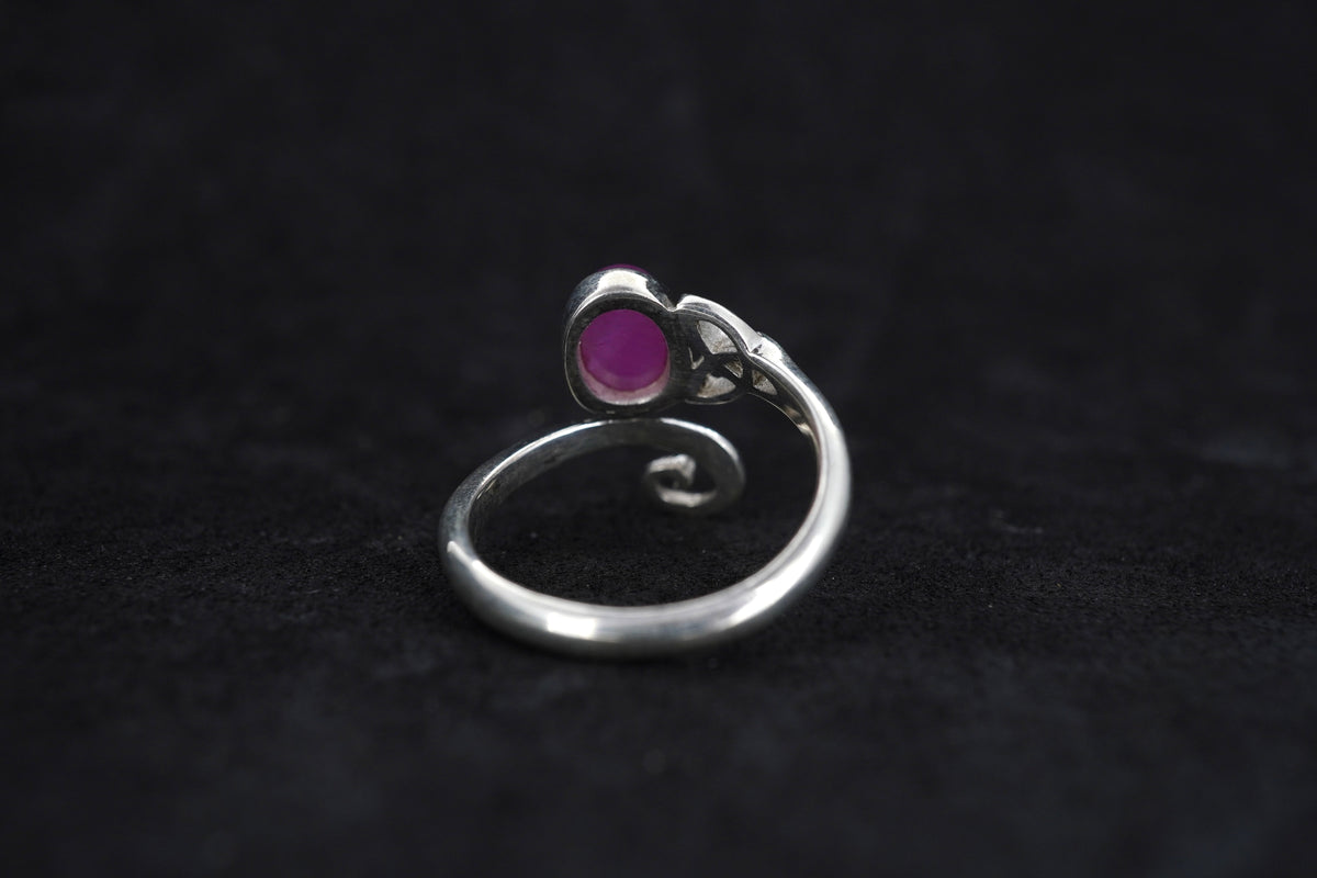 Natural Pink Ruby Sterling Silver Celtic Ring image 4