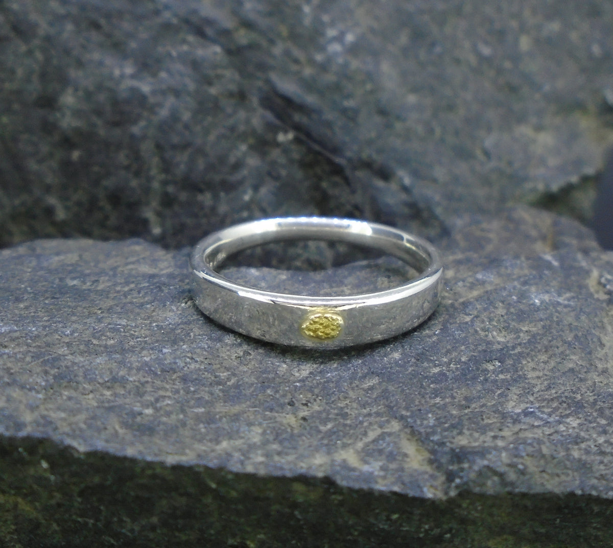 Gold Nugget Sterling Silver Soulmate Rings image 3
